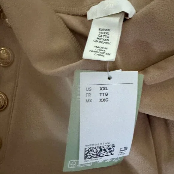 H&M Taupe High-Waisted Button-Front Shorts | XXL | NWT - Picture 4 of 5